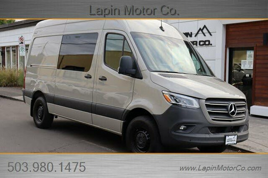 Promotional photo of white Mercedes van from Lapin Motor Co.