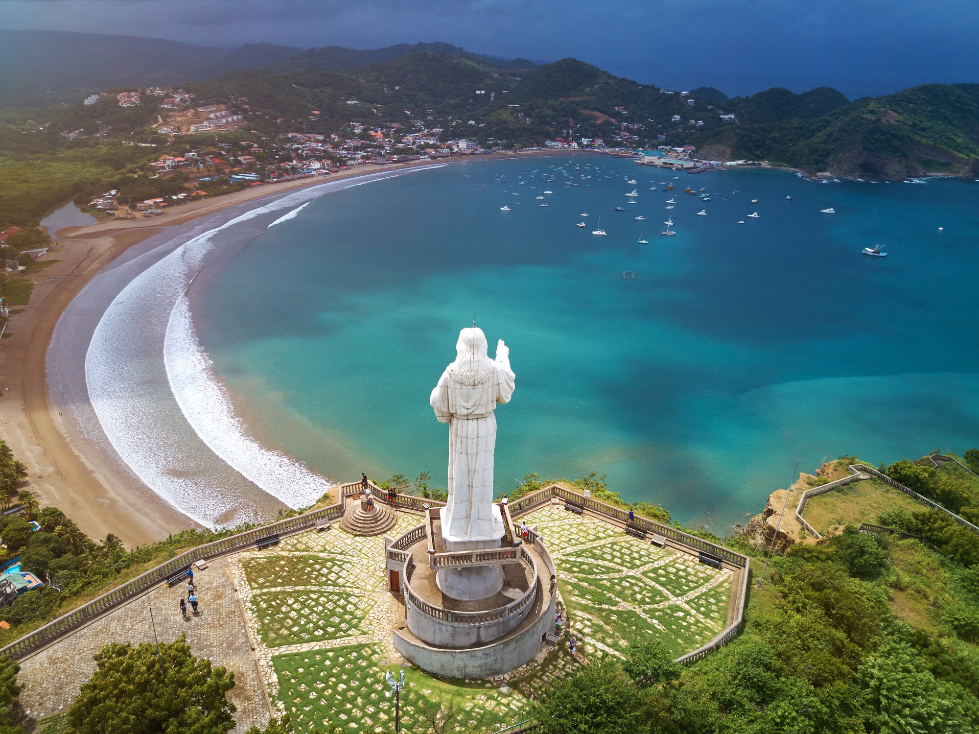 Aerial view of San Juan Del Sur bay.